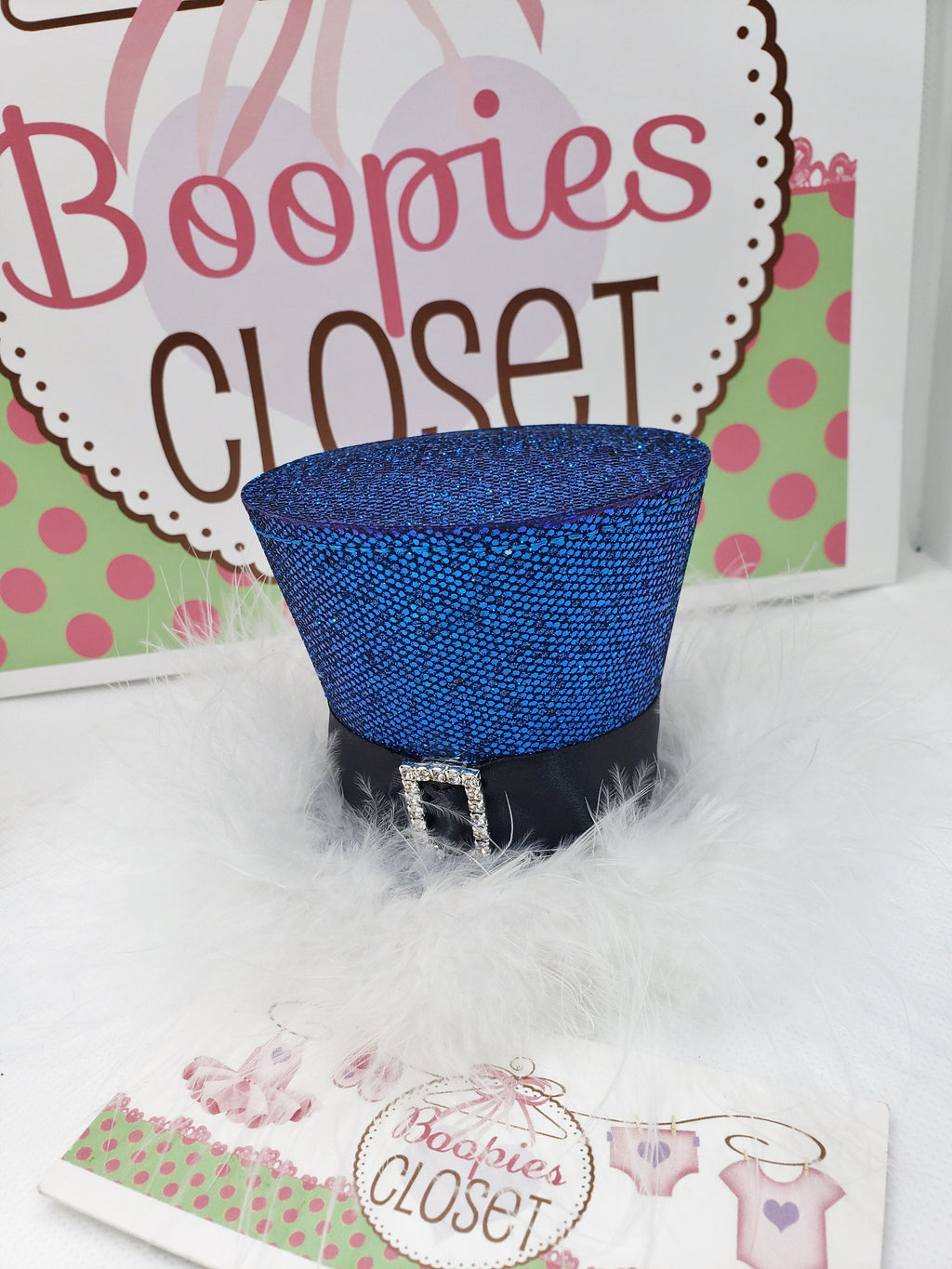Sparkle Elf Mini Top Hat – Holiday Marabou Fur Headband for Adults, Kids & Pets, Christmas Hat