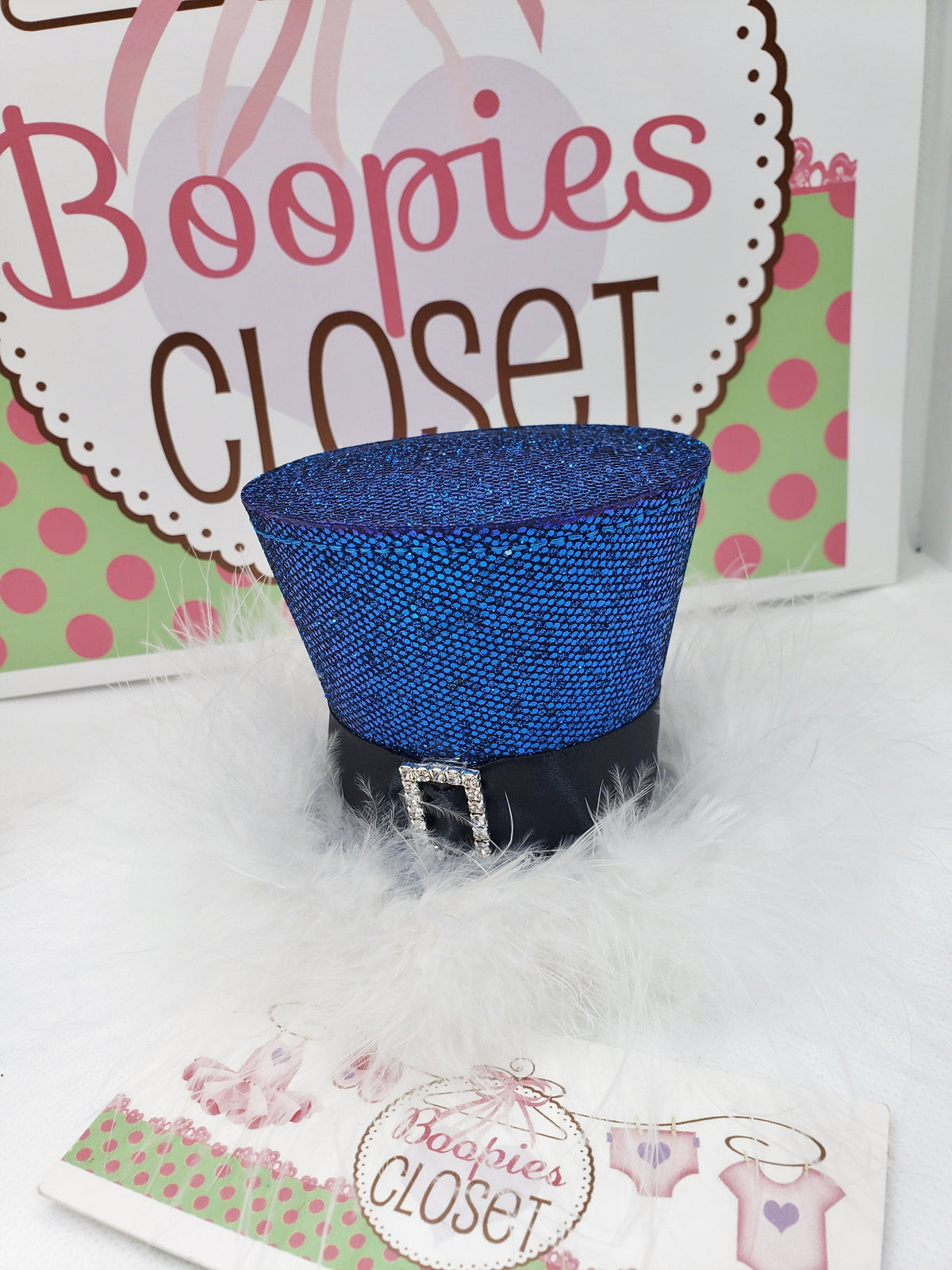 Sparkle Elf Mini Top Hat – Holiday Marabou Fur Headband for Adults, Kids & Pets, Christmas Hat