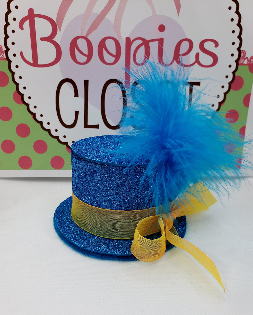 Sparkle Feathered Mini Top Hat – Derby Fascinator for Women, Adults & Kids, Costume Party Hat