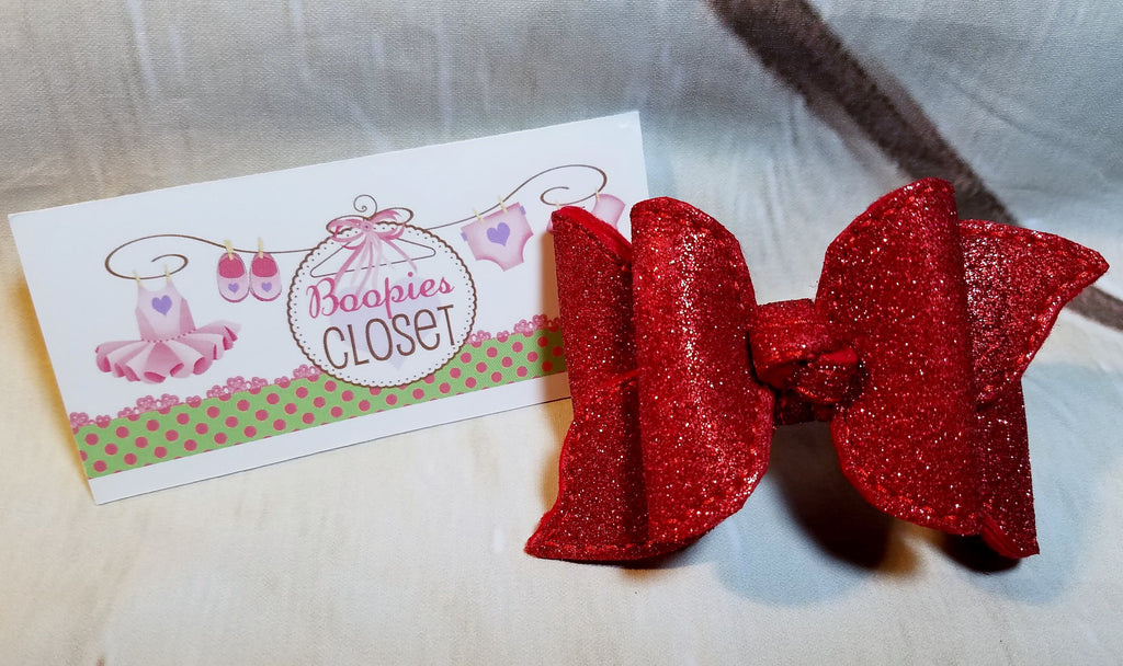 Sparkle Felt 3D Hair Bow – Barrette or Headband for Girls & Kids, Glitter Party Hair Accessory