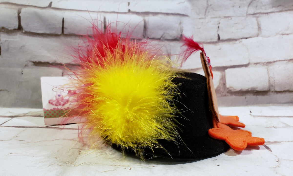 Thanksgiving Mini Top Hat Headband – Embroidered Turkey Felt Hat for Adults, Kids & Pets