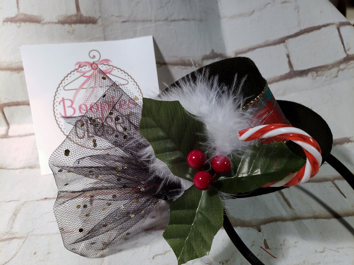 Christmas Caroler Mini Top Hat Headband – Holiday Costume Hat for Adults, Kids & Pets