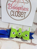 Alien 3D Embroidered Felt Bow – Space Costume Baby Headband or Pet Bowtie, Sci-Fi Hair Accessory