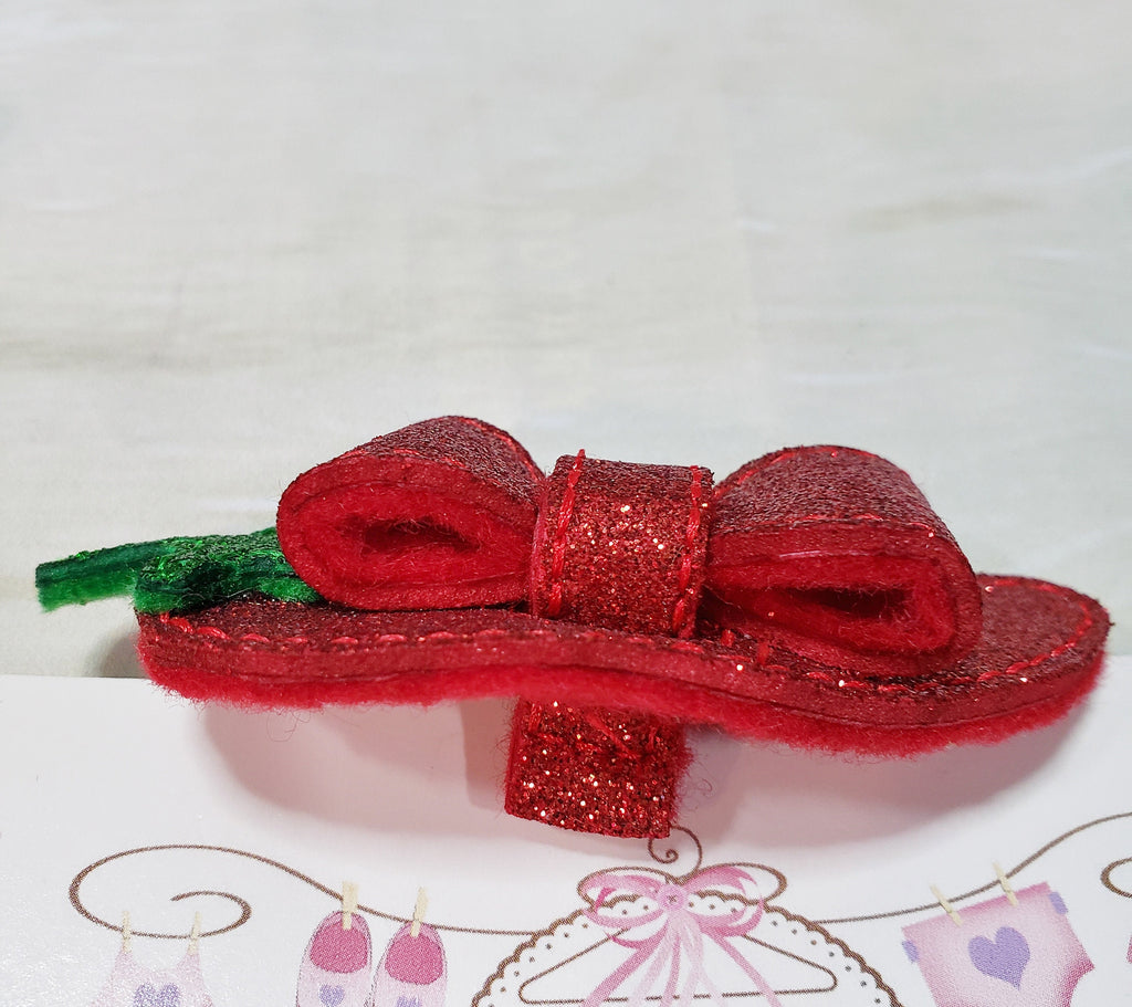 Chili Pepper 3D Felt Hair Bow – Spicy Food Barrette or Headband for Adults, Kids & Pets, Festival Accessory