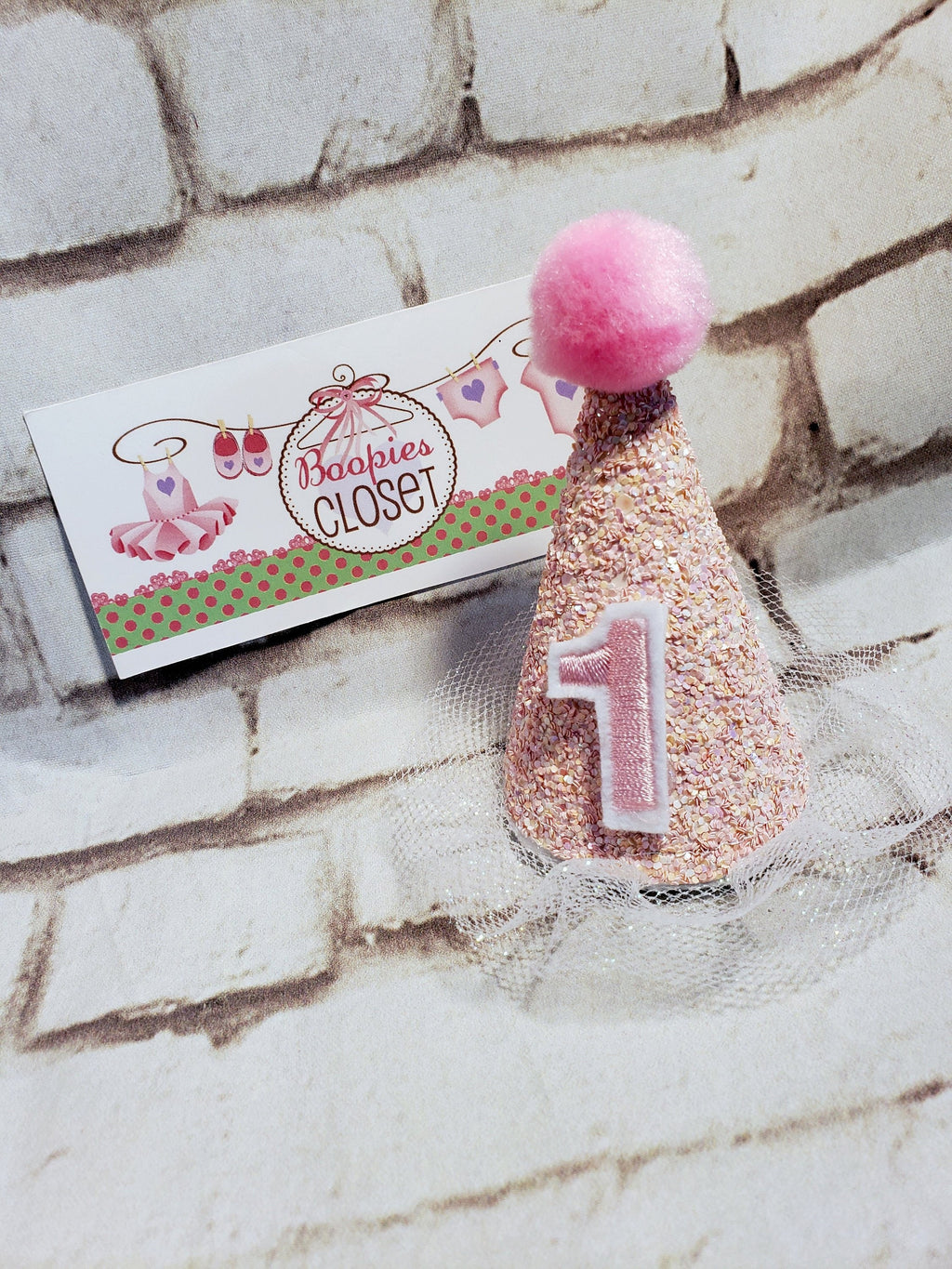 Sparkle Mini Birthday Party Hat Barrette – 3" Felt Hair Clip Photo Prop for Kids & Babies