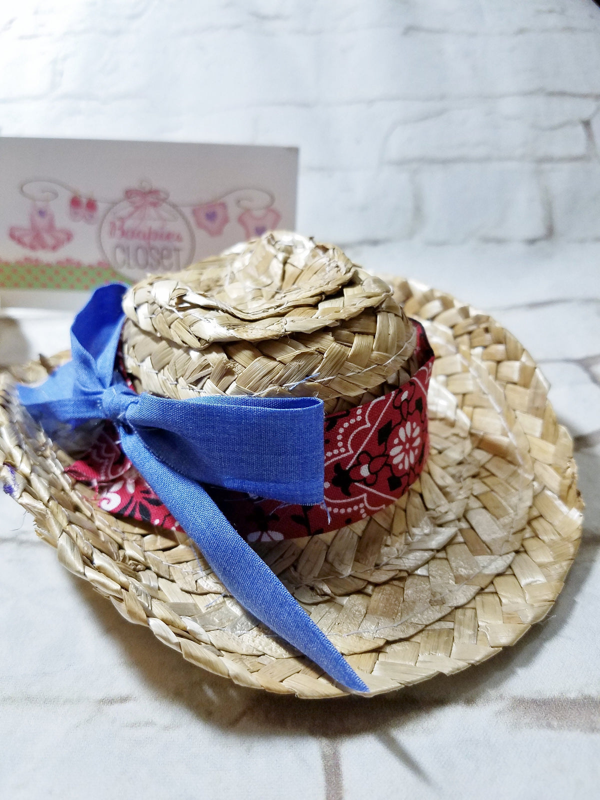 Straw Mini Cowboy Hat – Western Cowgirl Costume Hat for Adults, Kids & Pets, Rodeo Headpiece