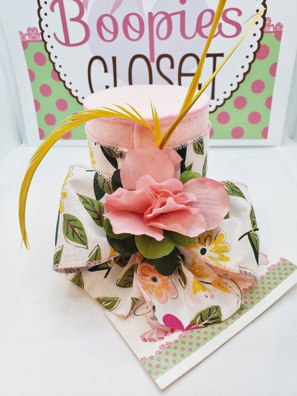 Pink Floral Spring Mini Top Hat – Flower Derby Fascinator for Women & Girls, Garden Party Hat