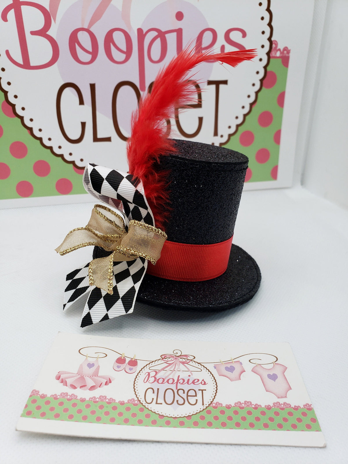Ringmaster Sparkle Mini Top Hat – Circus Costume Headband with Feather Accent for Adults & Kids