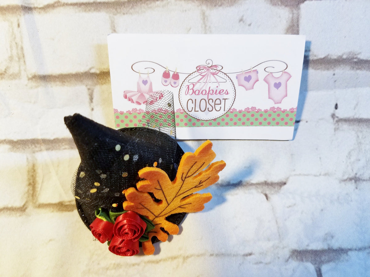 Witch Mini Hat Barrette – Halloween Decorated Witch Hat Hair Clip for Girls & Pets