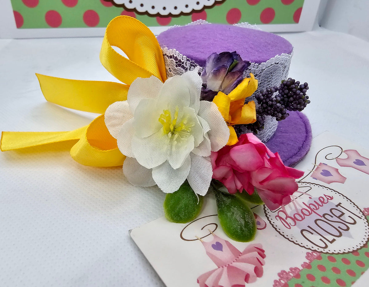 Spring Flower Mini Hat – Lace Easter Bonnet Party Hat for Women, Girls & Pets, Garden Fascinator