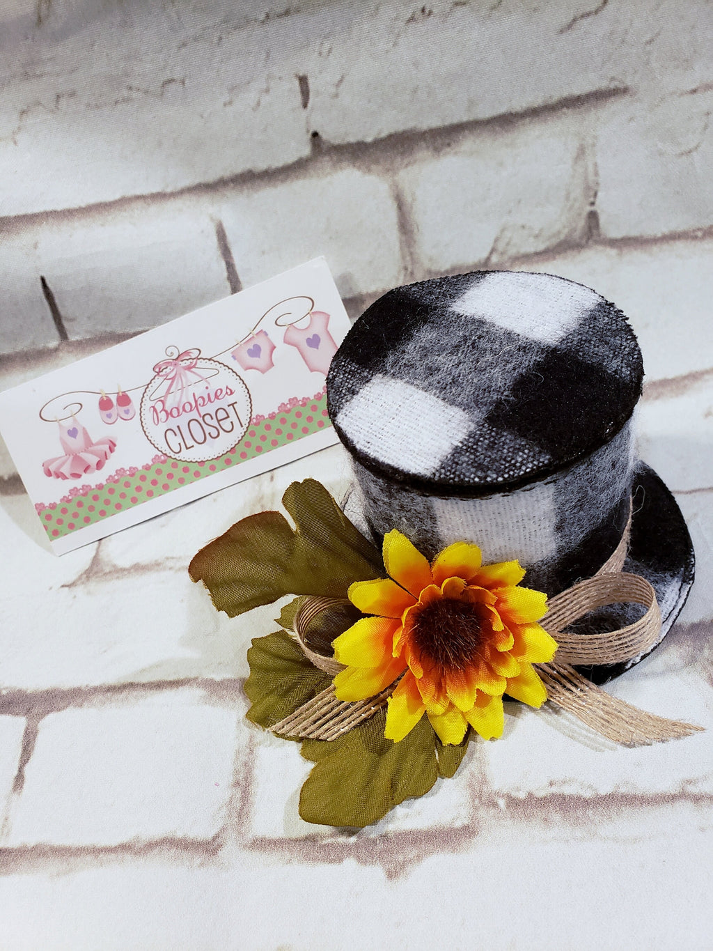 Buffalo Sunflower Mini Top Hat – Fall Hat with Burlap Bow for Adults, Kids & Pets, Harvest Fascinator