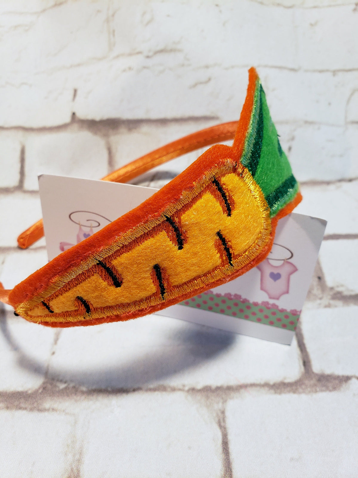 Embroidered Carrot Headband – Easter Bunny Hair Accessory for Kids & Pets, Spring Holiday Headband