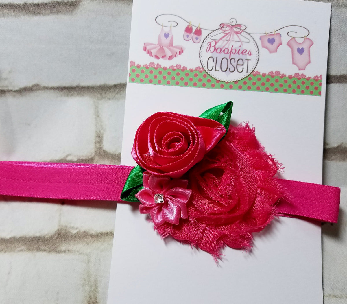 Multi Pink Floral Baby Headband – Mini Newborn Flower Bow Headband for Baby Girls, Photo Prop