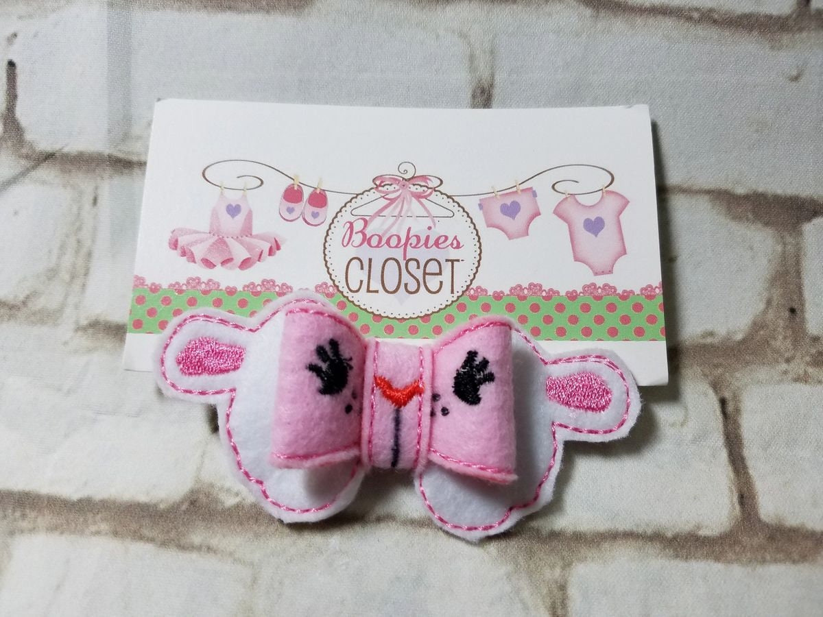 Character 3D Embroidered Felt Bow – Doctor, Lamb, Dragon, Hippo & Snowman Styles for Kids & Pets