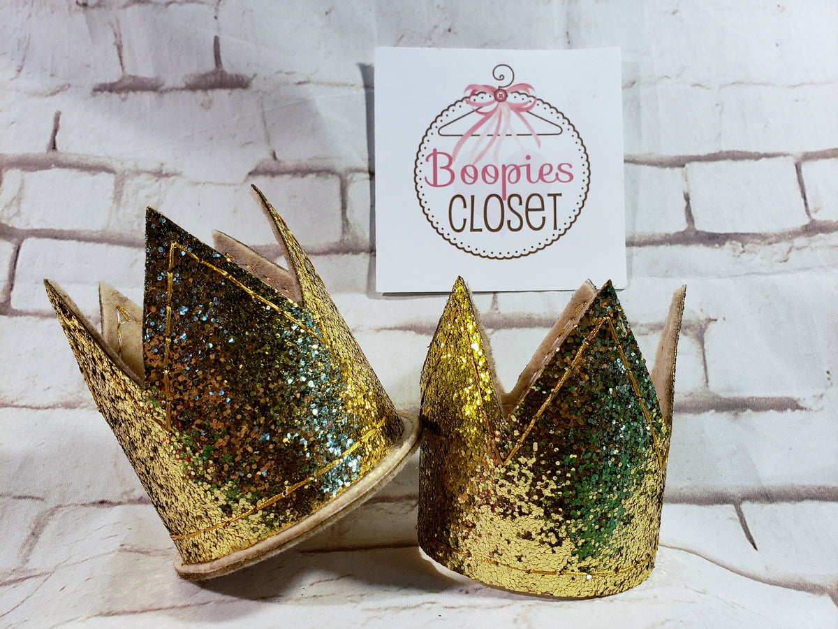 Mini Sparkle Gold Crown – Newborn Baby Photo Prop, Princess Costume Headpiece for Girls