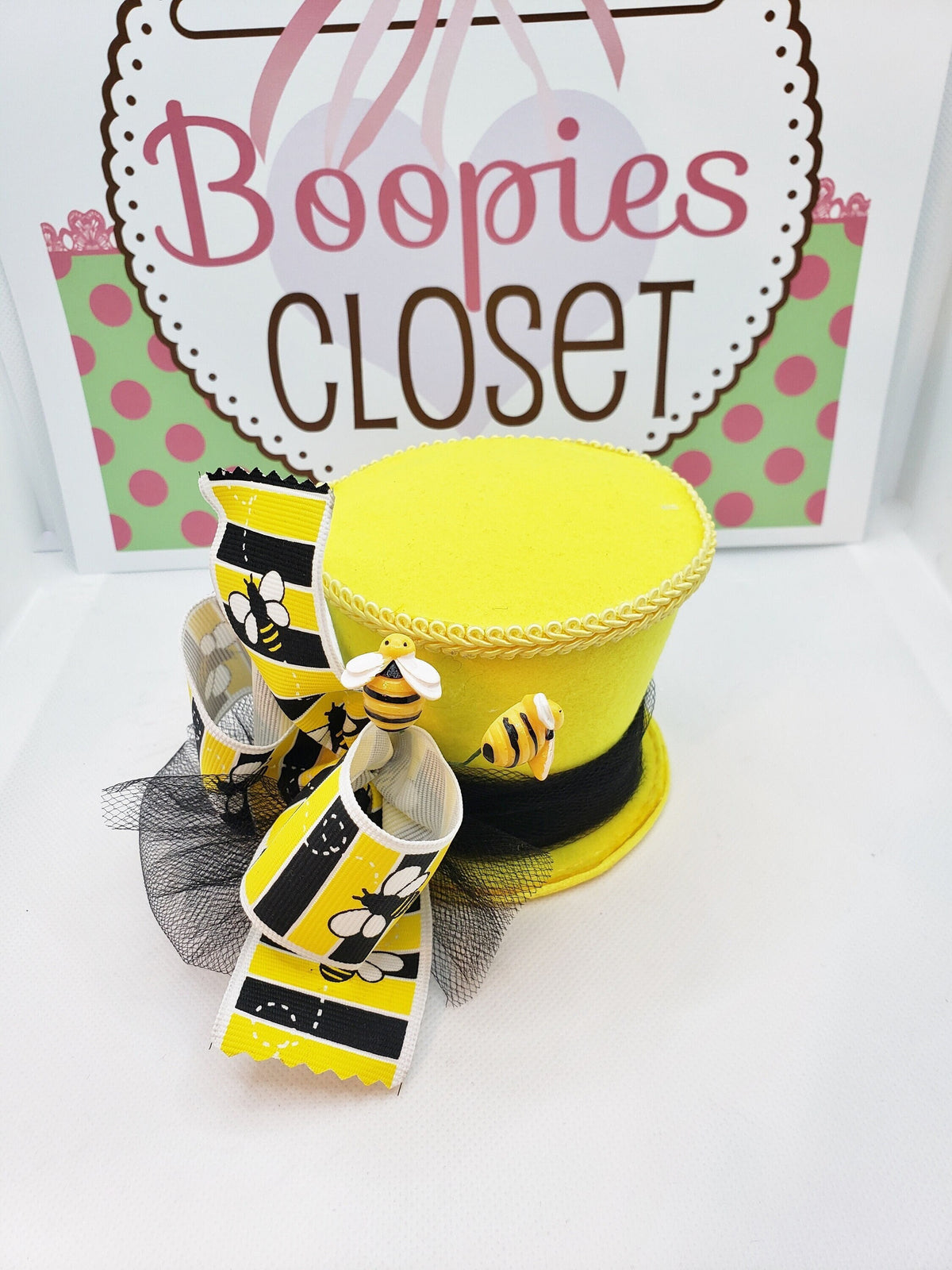 Bee Flared Mini Top Hat – Honey Bee Derby Hat for Adults, Kids & Pets, Bumble Bee Costume Fascinator
