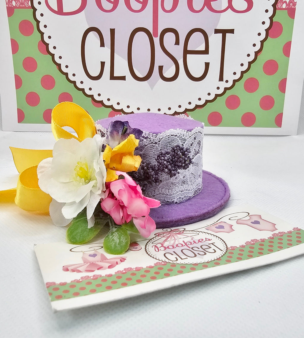 Spring Flower Mini Hat – Lace Easter Bonnet Party Hat for Women, Girls & Pets, Garden Fascinator
