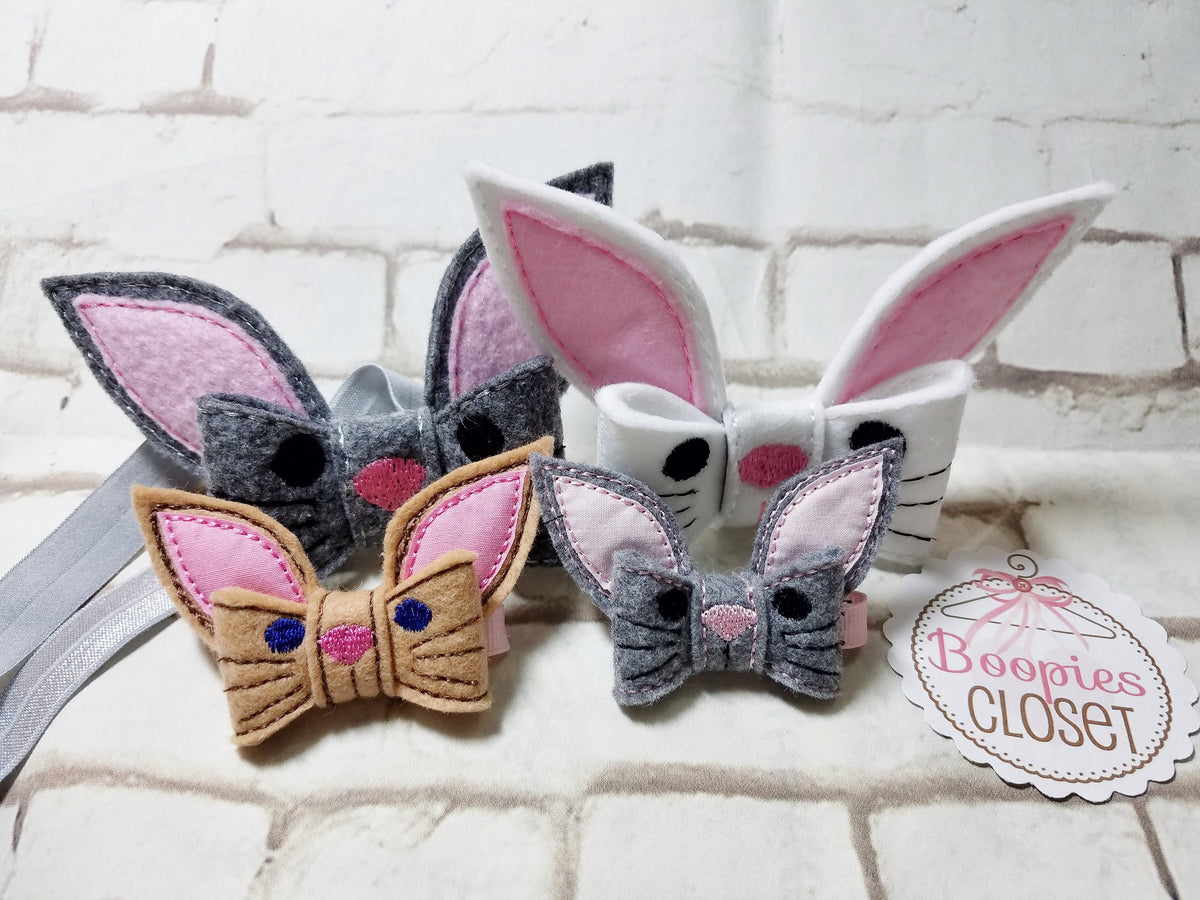 Easter Bunny 3D Embroidered Felt Barrette – Rabbit Hair Clip for Girls & Kids, Spring Hair Accessory