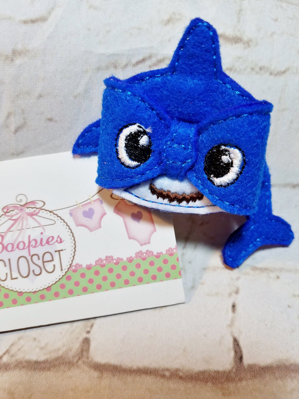 Shark Week 3D Felt Bow – Baby Girl Barrette or Headband, Ocean Animal Hair Accessory for Kids