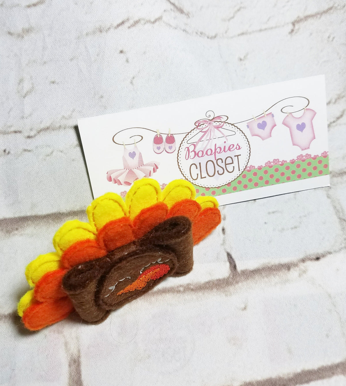 Felt Turkey 3D Bow Headband – Fall Colors Thanksgiving Hair Accessory for Kids & Pets