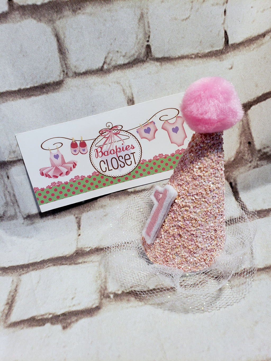 Sparkle Mini Birthday Party Hat Barrette – 3" Felt Hair Clip Photo Prop for Kids & Babies