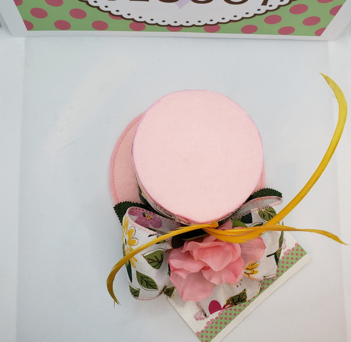 Pink Floral Spring Mini Top Hat – Flower Derby Fascinator for Women & Girls, Garden Party Hat