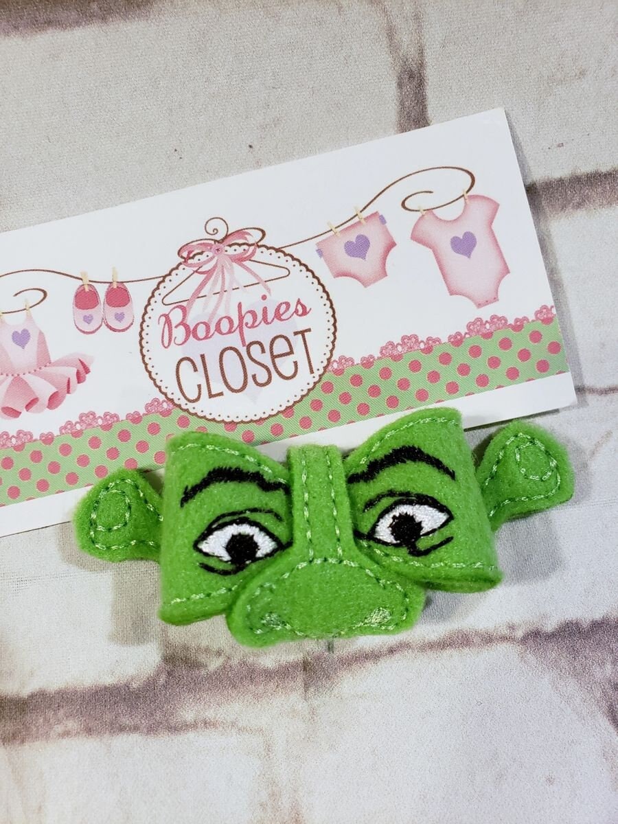 Ogre 3D Embroidered Felt Bow – Funny Costume Headband for Babies & Kids, Character Hair Accessory