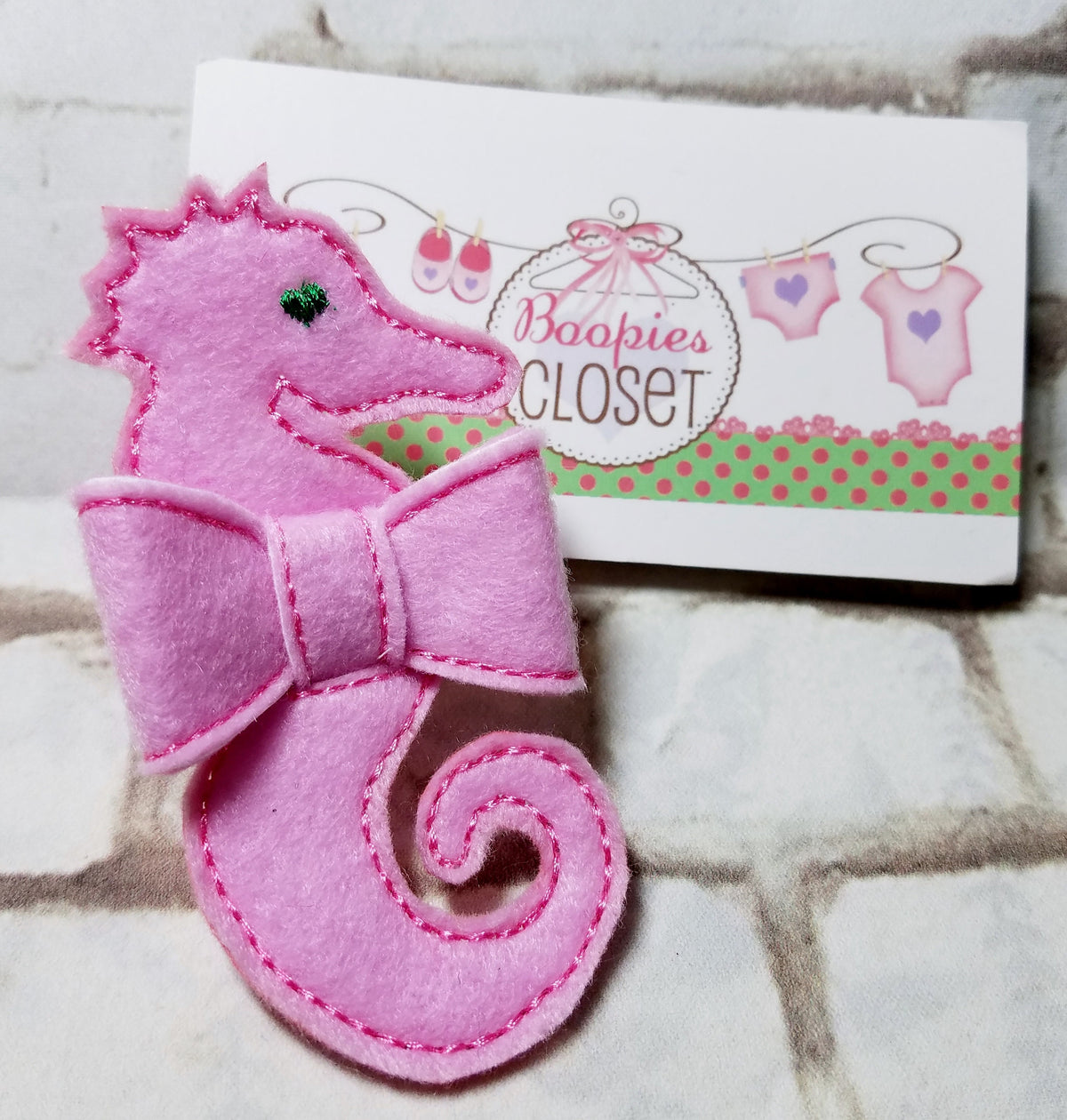 Dolphin & Seahorse 3D Felt Hair Bow – Ocean Animal Barrette or Headband for Girls & Kids