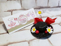 Miniature Nanny Hat Barrette – Black Straw Daisy Hair Clip, Character Costume Hair Accessory