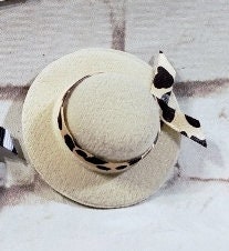 Safari Mini Hat Barrette – 2" Leopard or Zebra Ribbon Hair Clip for Adults, Kids & Pets
