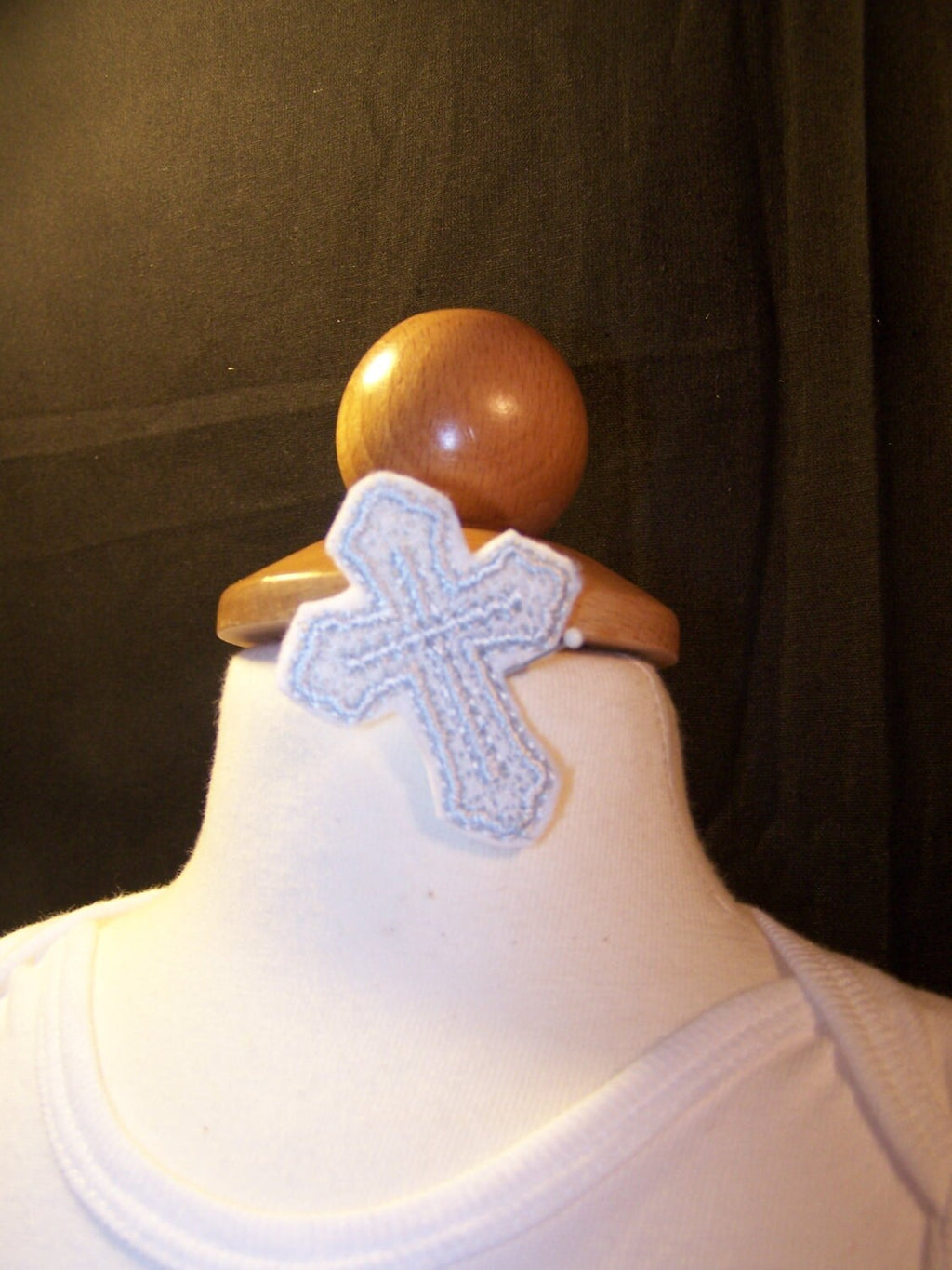 Felt Holy Cross Barrette – Baptism & Christening Hair Clip for Girls, Religious Hair Accessory