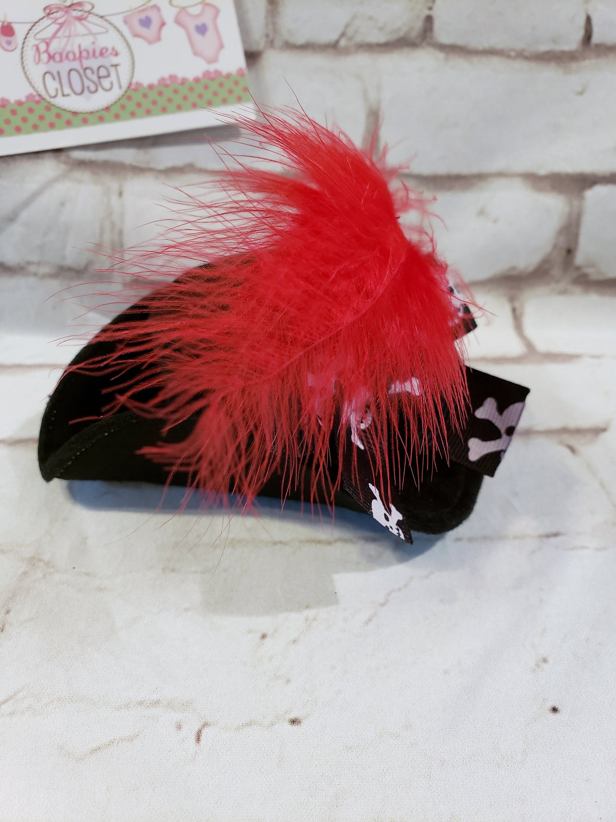 Mini Pirate Tricorne Hat – Skull & Feather Costume Hat for Adults, Kids & Pets, Halloween Headpiece