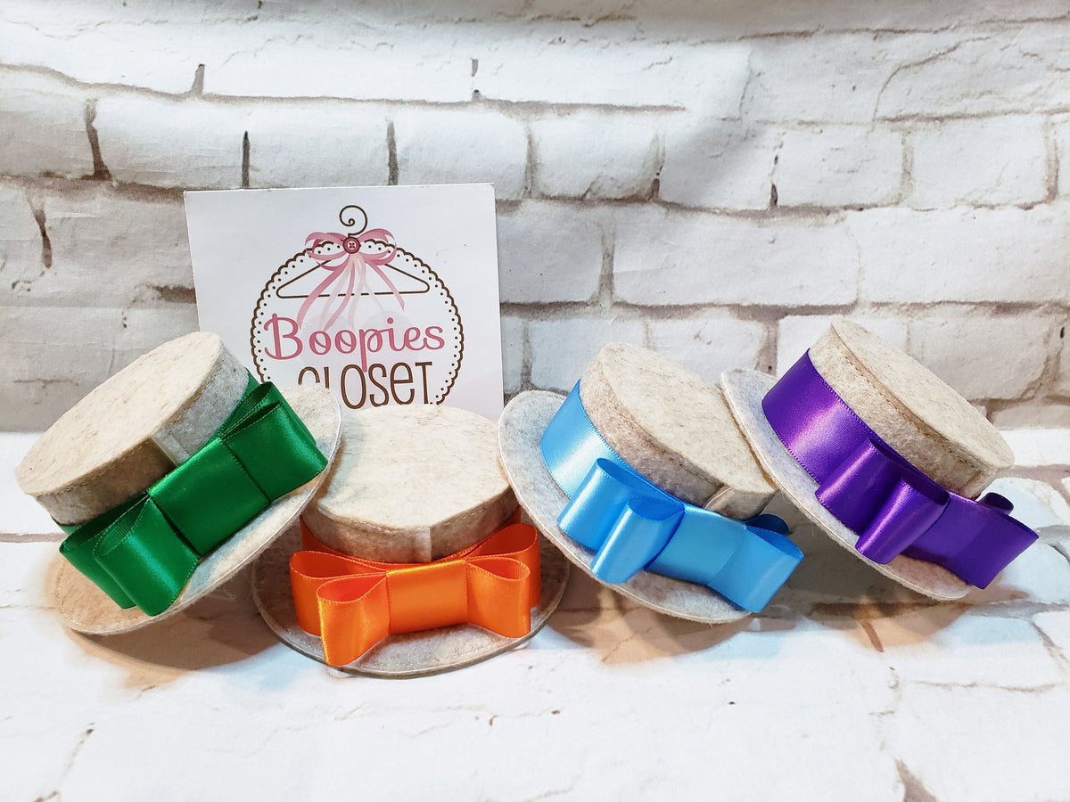 Barbershop Quartet Mini Skimmer Hat – Felt Hat with Ribbon for Adults, Kids & Pets, Vintage Costume
