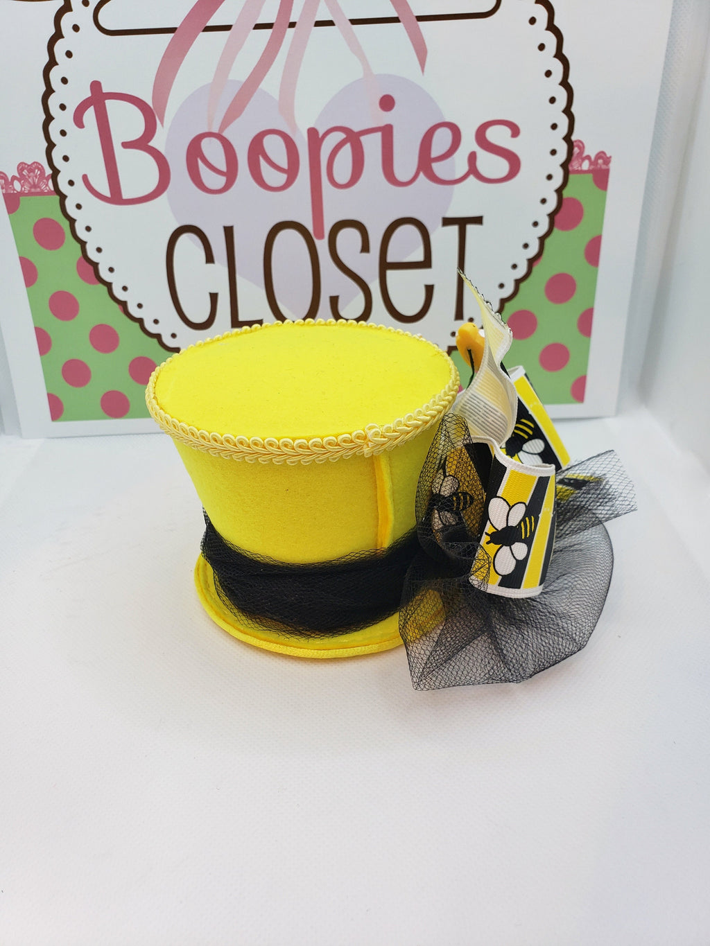 Bee Flared Mini Top Hat – Honey Bee Derby Hat for Adults, Kids & Pets, Bumble Bee Costume Fascinator