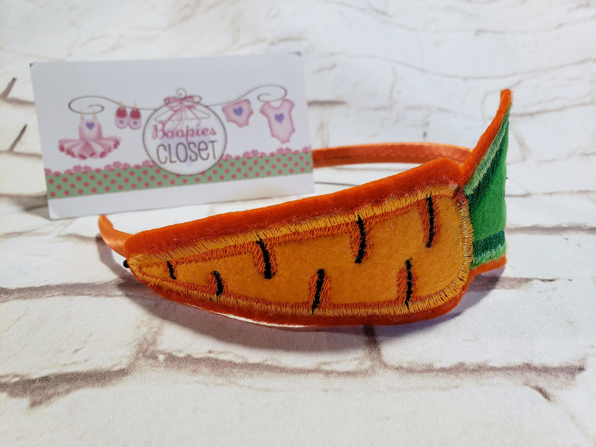 Embroidered Carrot Headband – Easter Bunny Hair Accessory for Kids & Pets, Spring Holiday Headband