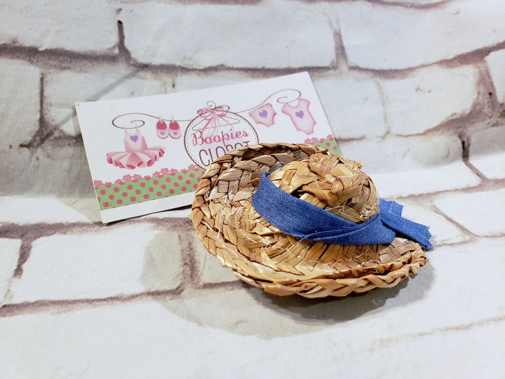 Mini Straw Cowgirl Hat Barrette – 3" Western Hair Clip for Women, Girls & Pets, Rodeo Accessory