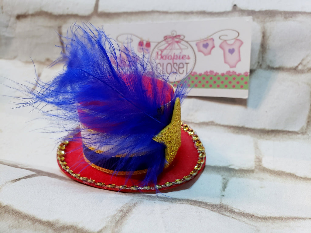 Patriotic Mini Top Hat Headband – Uncle Sam 4th of July Hat with Gold Star, Americana Costume