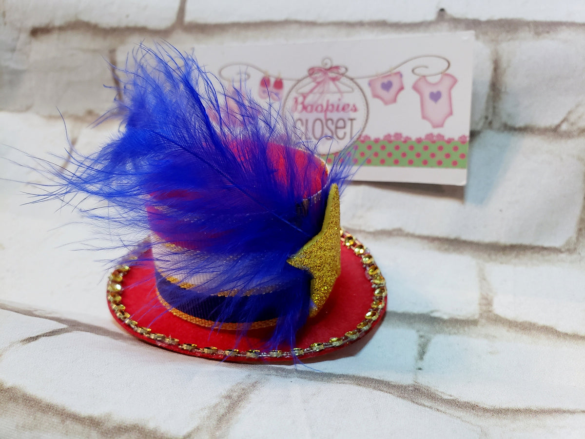 Patriotic Mini Top Hat Headband – Uncle Sam 4th of July Hat with Gold Star, Americana Costume
