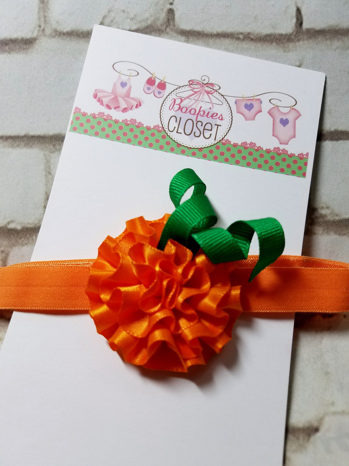 Mini Pumpkin Flower Headband – Fall Baby Headband for Girls & Newborns, Autumn Hair Accessory