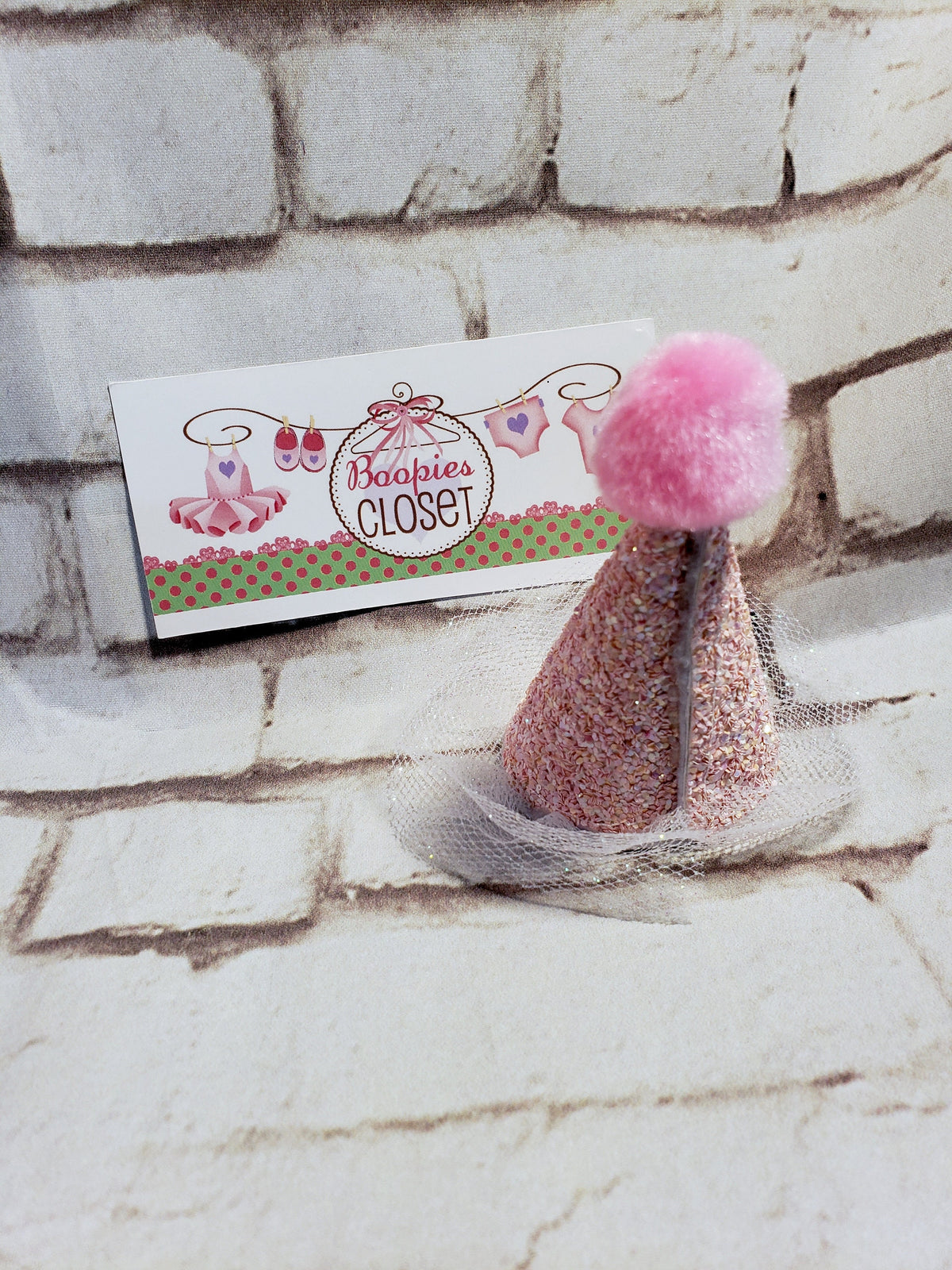 Sparkle Mini Birthday Party Hat Barrette – 3" Felt Hair Clip Photo Prop for Kids & Babies