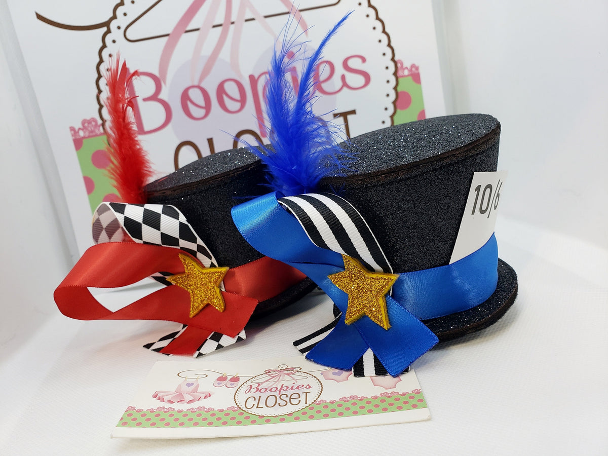Custom Sparkle Mad Hatter Mini Top Hat – Alice in Wonderland Fascinator for Adults & Kids