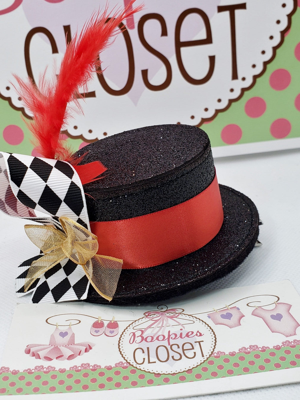 Ringmaster Sparkle Mini Top Hat – Circus Costume Headband with Feather Accent for Adults & Kids