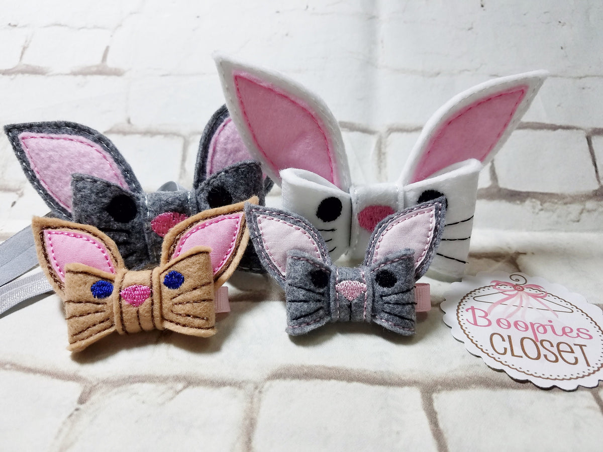 Easter Bunny 3D Embroidered Felt Barrette – Rabbit Hair Clip for Girls & Kids, Spring Hair Accessory