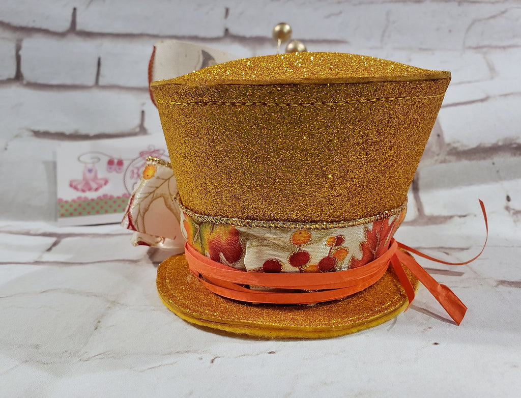 Scarecrow Sparkle Flared Mini Top Hat – Fall Harvest Festival Hat for Adults, Kids & Pets