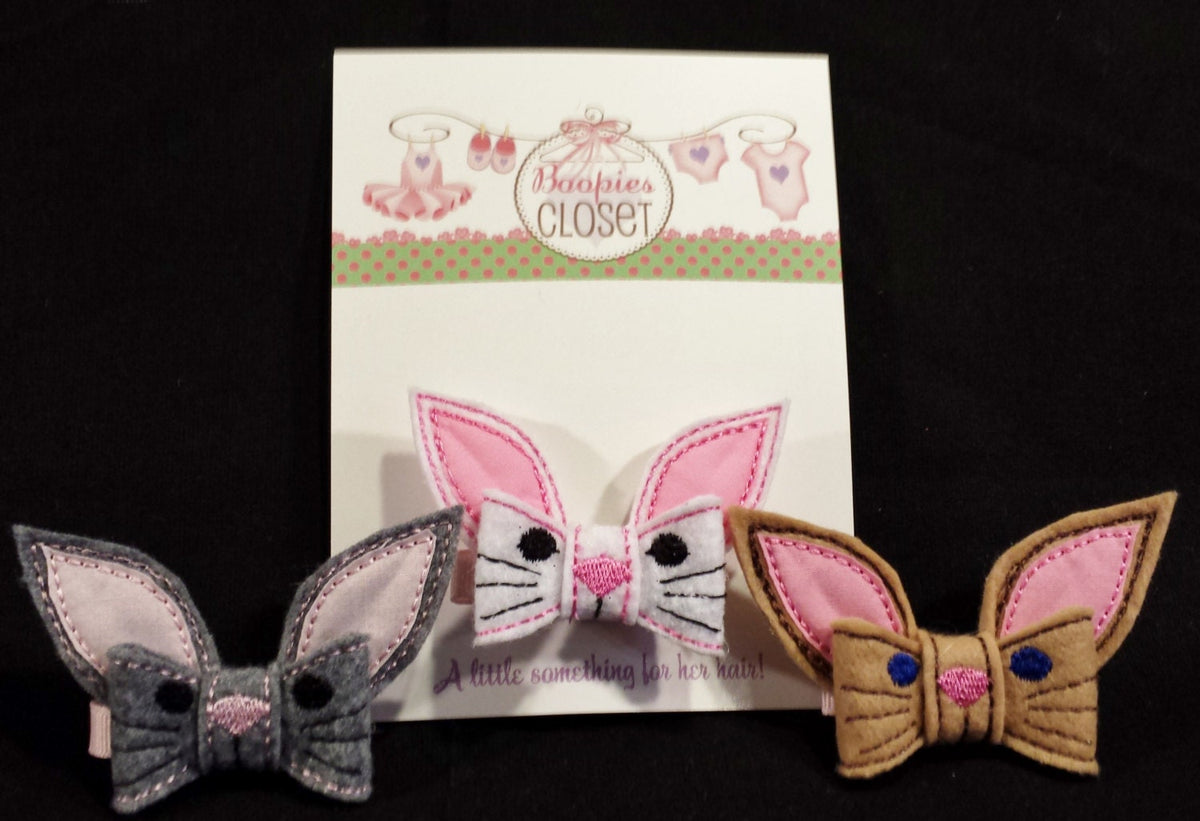 Easter Bunny 3D Embroidered Felt Barrette – Rabbit Hair Clip for Girls & Kids, Spring Hair Accessory