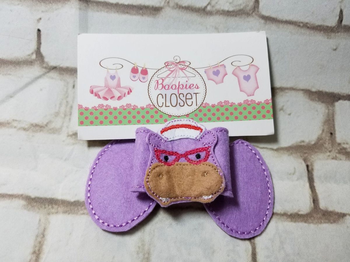 Character 3D Embroidered Felt Bow – Doctor, Lamb, Dragon, Hippo & Snowman Styles for Kids & Pets