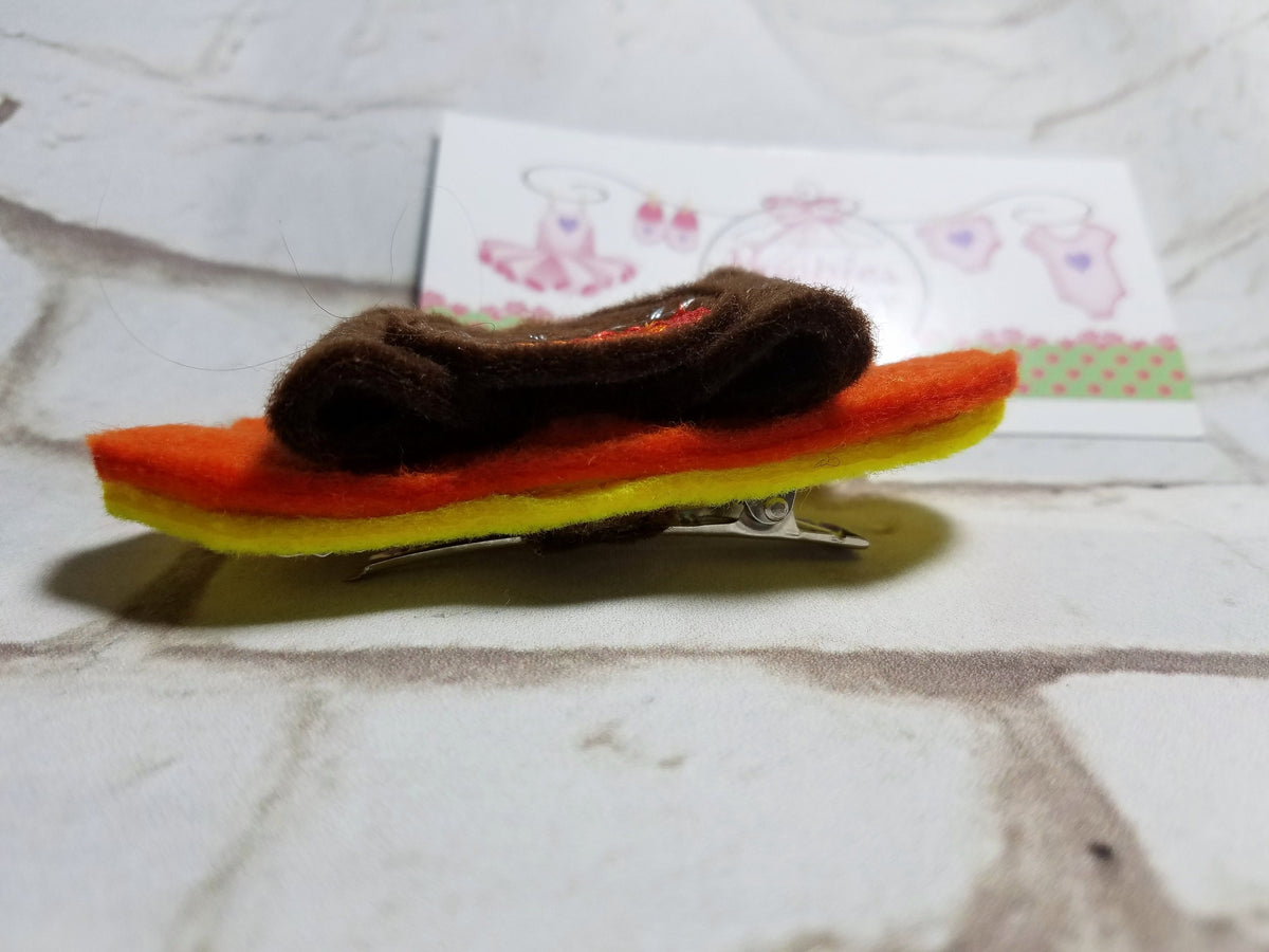 Felt Turkey 3D Bow Headband – Fall Colors Thanksgiving Hair Accessory for Kids & Pets