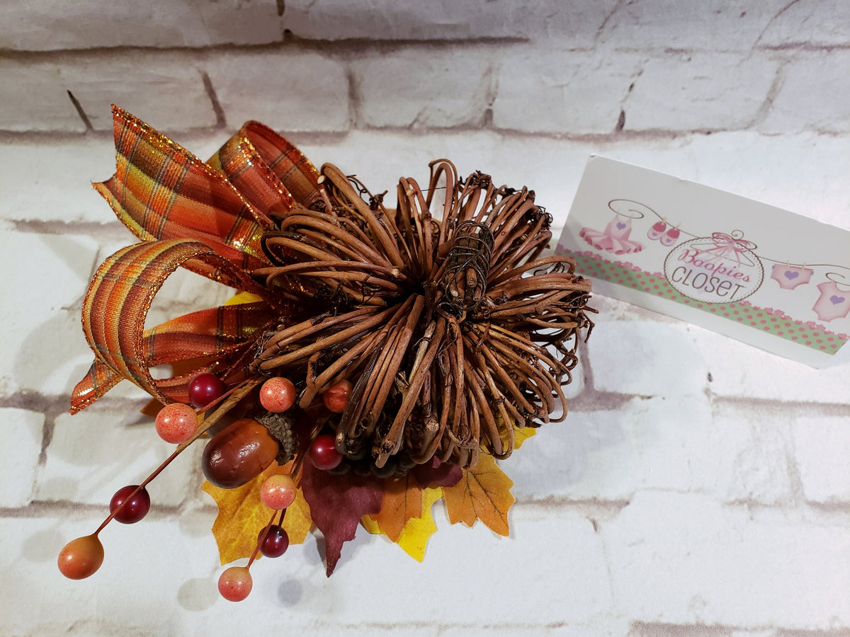 Pumpkin Festival Fascinator – Fall Pumpkin Picking Mini Hat for Adults & Kids, Thanksgiving Headpiece