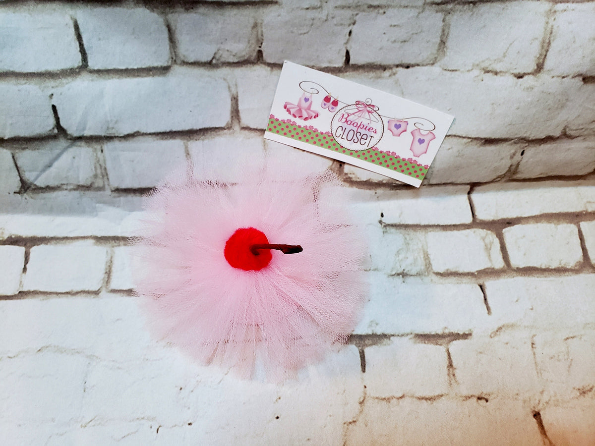Cherry Bomb Puff Fascinator – Food-Themed Mini Hat for Birthday Parties, Dessert Costume Headpiece