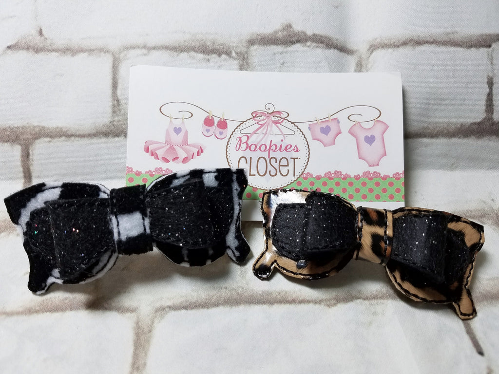 Sunglass 3D Felt Bow – Summer Hair Clip or Headband for Girls & Kids, Beach Vacation Hair Accessory